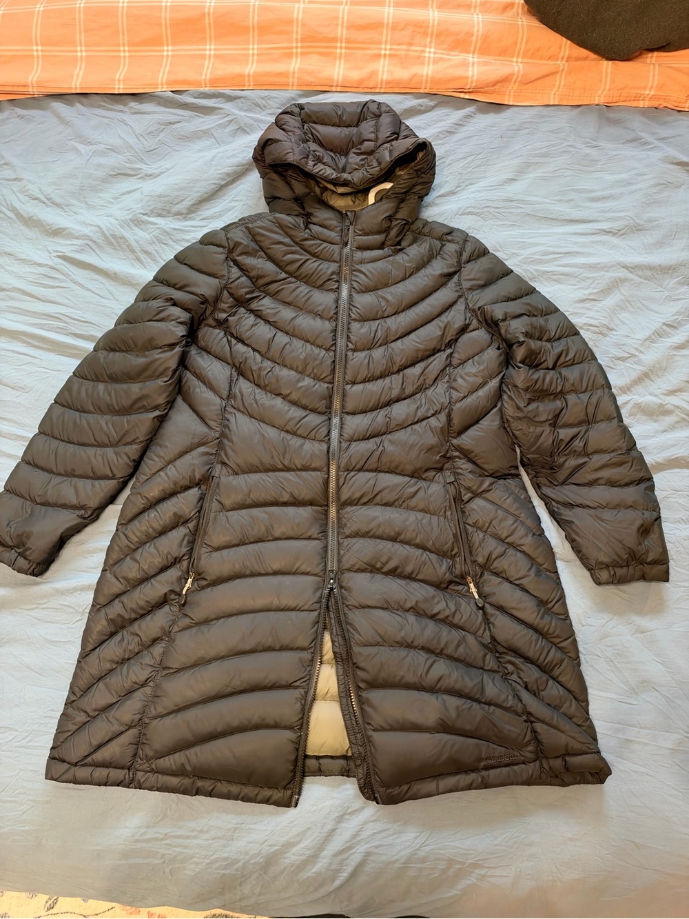 L.L. Bean Women's Black Hooded Long Puffer Coat